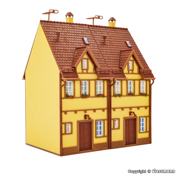 Vollmer 43844 - Spur HO Reihen-Doppelhaus, gelb