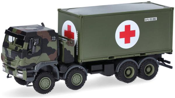 Herpa 747219-002 Spur H0 - Iveco Trakker 8x8 LKW mit 20 ft. Container "Bundeswehr"