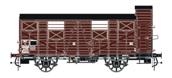 LS Models 31311 - Spur H0 Gedeckter Güterwagen OCEM Kf 29 der SNC Ep. III