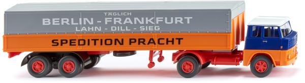 Wiking 051504 - Spur H0 Pritschensattelzug (Henschel) "Spedition Pracht"