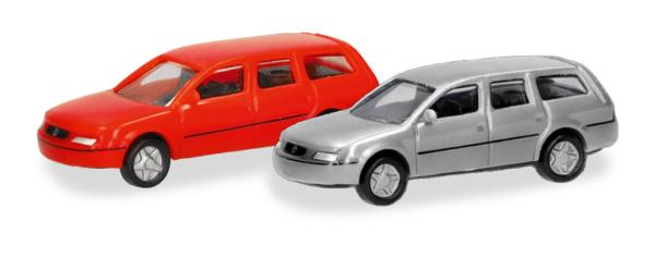 Herpa 066969 - Spur N 2er Set Volkswagen Passat Variant, rot/silber