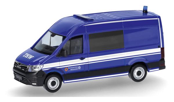 Herpa 099417 - Spur H0  MAN TGE Halbbus Hochdach Mannschaftstransportwagen-Fachgruppe "THW"