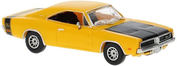 Brekina 18001 - Spur H0 Dodge Charger, dunkelgelb, Baujahr 1969