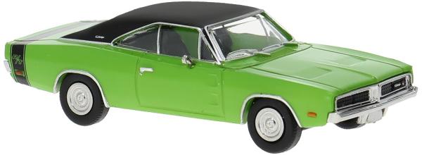 Brekina 18002 - Spur H0 Dodge Charger, grün/schwarz, Baujahr 1969