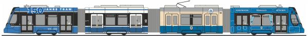 Rietze STRA01119 Spur H0 Siemens Avenio "150 Jahre Tram München"