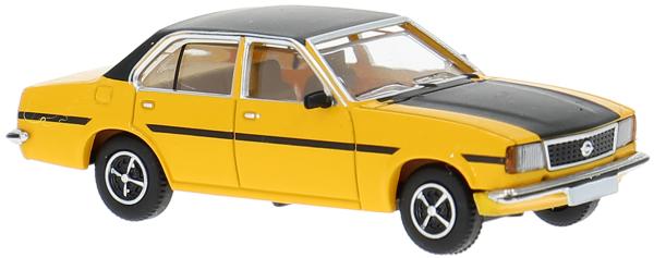 Brekina PCX870814 - Spur H0 Opel Ascona B, dunkelgelb/schwarz, Baujahr 1975
