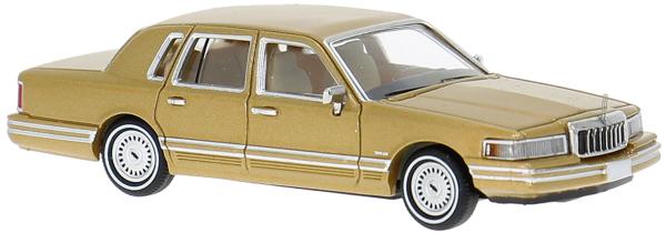 Brekina PCX870911 - Spur H0 Lincoln Town Car, gold, Baujahr 1991