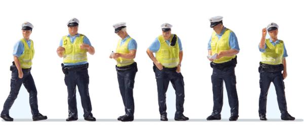 Preiser 10777 - Spur H0 Polizei in Sommeruniform mit Warnweste.