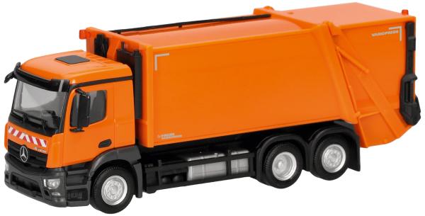 Herpa 321839 - Spur H0 MB Actros M Pressmüllfahrzeug, kommunalorange