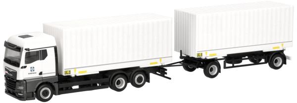 Herpa 747349 - Spur H0 MAN TGX GM Wechselkoffer-Hängerzug "Bundeswehr/Fahrschule"