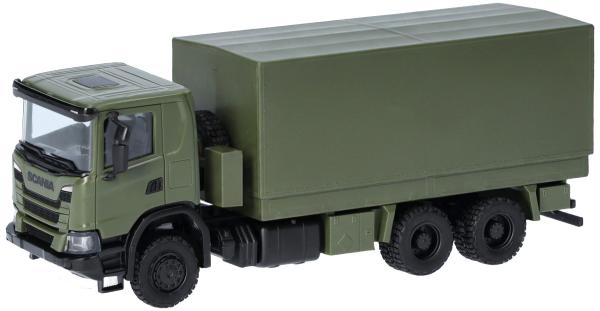 Herpa 747370 - Spur H0 Scania XT17 Pritsche-Plane-LKW 6x6, undekoriert