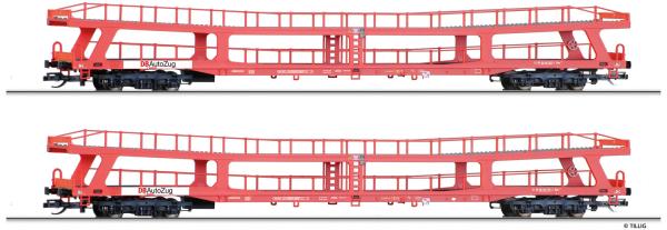 Tillig 01136 - Spur TT 2er Set Autotransportwagen DDm 915, DBAG, Ep.V