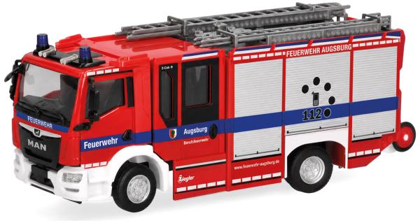 Herpa 097734 - Spur H0 MAN TGM CC Z-Cab HLF "Feuerwehr Augsburg"