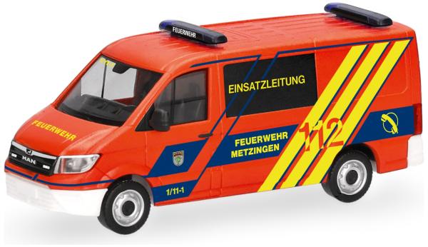 Herpa 099967 - Spur H0 MAN TGE Halbbus Flachdach "Feuerwehr Metzingen/ELW"