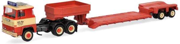 Herpa 322485 - Spur H0 Scania 141 Tieflade-Sattelzug "Torben Rafn", Dänemark