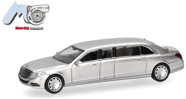 Herpa 87MC000146 - Spur H0 MicroCity: Mercedes-Benz S600 Pullmann, silber