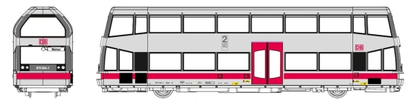 Kres 51042031 - Spur TT Doppelstock-Schienenbus, 670 004-1, DBAG, DCC-Digital