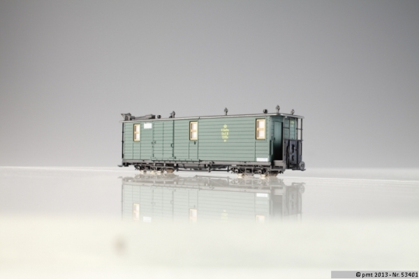 PMT 53401 - Spur HOe Zugführerwagen, K. Sächs. Sts. E. B., grün Holzaufbau, Ep.I
