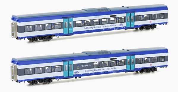 ASM 597004  - Spur HO 2er Set Marschbahn Personenwagen DBAG, Ep.VI Ergänzung, DC/D