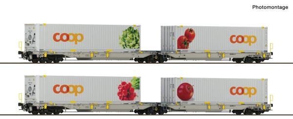 Roco 6600322 - Spur HO 2-tlg. Set 1: Doppeltaschen-Gelenkwagen T2000, railCare