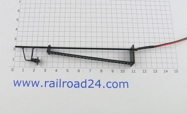 Railroad24  6777 -  Spur HO 2x Mastlampe schwarz Industrie 105 mm