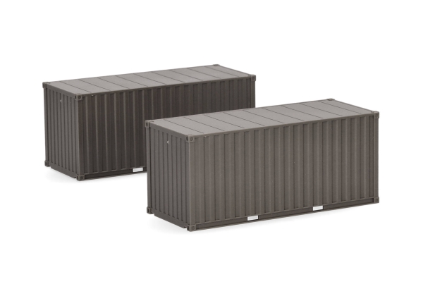 Herpa 747134 - Spur HO 2x 20ft Container "Heer", Braungrau