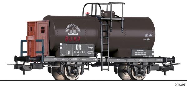 Tillig 77077 - Spur HO Kesselwagen mit Bremserhaus 'BUNA' der DR