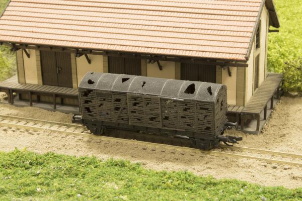 Joswood 80004 - Spur TT Verfallener Güterwagen, Bausatz