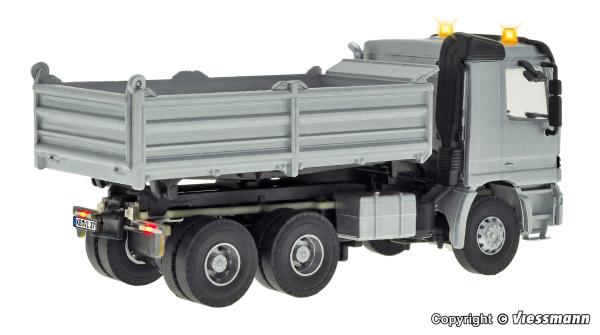 Viessmann 8037 Spur HO MB ACTROS 3-achs Muldenkipper mit Rundumleuchten, silber, Funktionsmodell