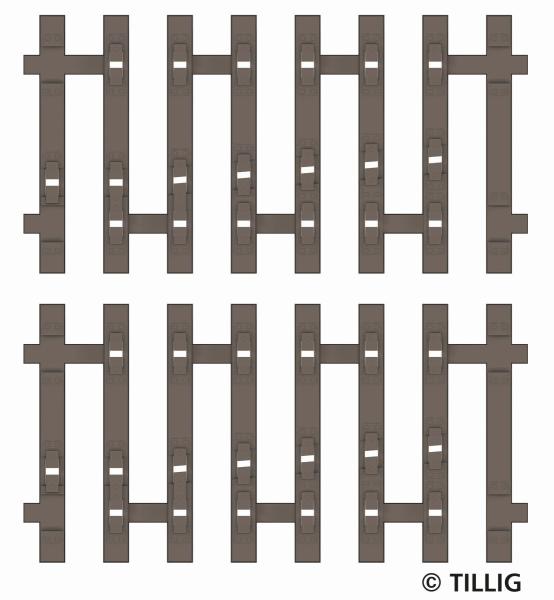 Tillig 83193 - Spur TT Flex-Schwellenband Zwangsgleis (einseitig) links 2 x 41,5 mm Endstück