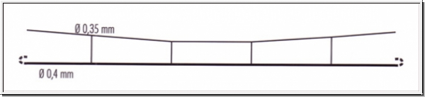 Sommerfeldt N 440 -  Profi-Fahrdraht 0,4x105mm offen, 5 Stück