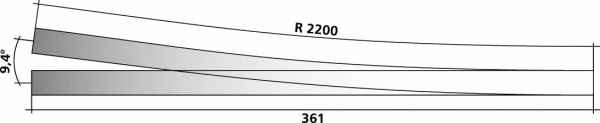 Tillig 85327 - Spur HO Weiche EW5 links, 7'/9,4'
