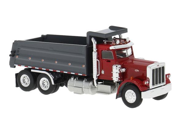 Brekina 86290 - Peterbilt 359 Kipper, rot/dunkelgrau