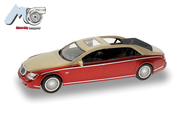 Herpa 87MC000034 - Spur HO MicroCity: Maybach 62S, rot/gold (2002-2013)