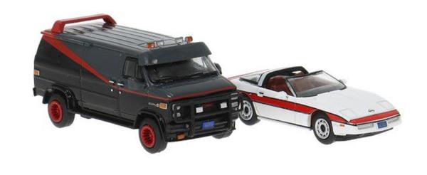 Brekina 90501 - Spur HO  Set mit GMC Vandura und Corvette C4 1983