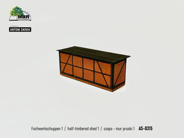 MBR model AS-0315 - Spur HO Fachwerkschuppen 1