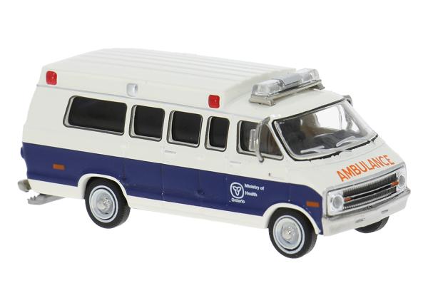 Brekina 18307 Spur HO Dodge B 200 Ambulance 1975 Ontario