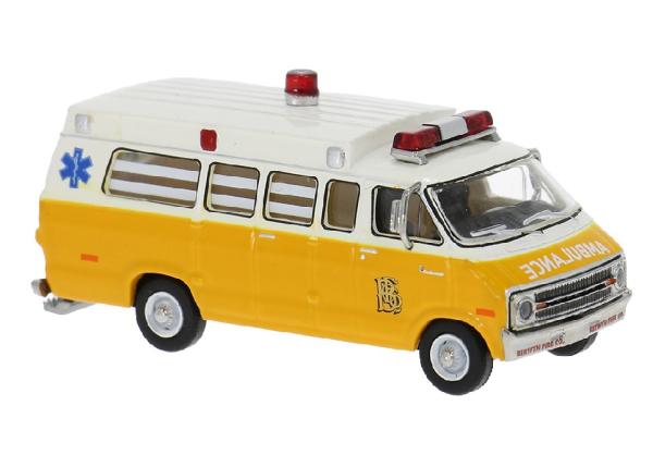 Brekina 18309 Spur HO Dodge B 200 Ambulance 1975 Berwyn