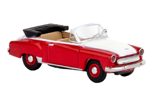 Brekina 27054 Spur HO Wartburg 311 Cabriolet rot/weiss 1959