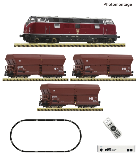 Fleischmann 5170003 - Spur N z21 start Digitalset: Diesellokomotive BR 221 mit Güterzug, DB