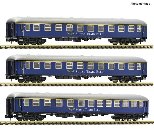 Fleischmann 6260078 - Spur N 3-tlg. Set 1: Schnellzugwagen, Suisse Train Bleu