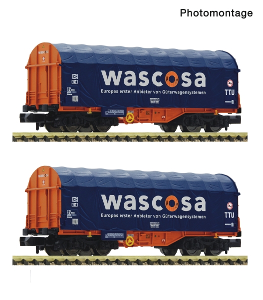 Fleischmann 6660105 -  Spur N 2-tlg. Set: Schiebeplanenwagen, Wascosa