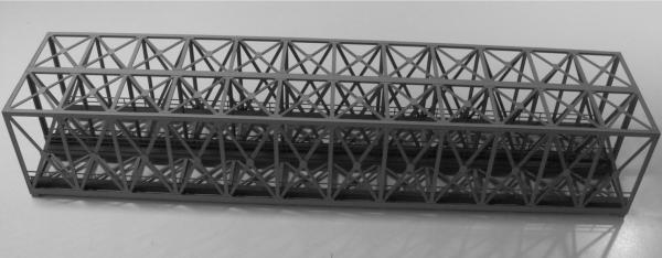 Laffont H1111 - Spur HO Fachwerk-Kastenbrücke 2-gleisig graphitgrau, Länge 537mm