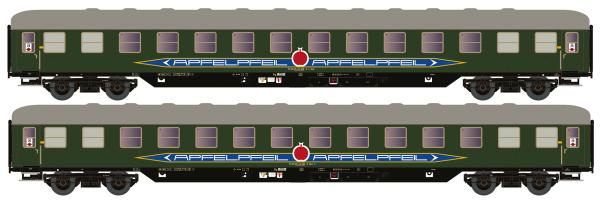 Hobbytrain H22215 - Spur N 2er Set Liegewagen Bcm 53 DB/Apfelpfeil, Ep.IV, grün