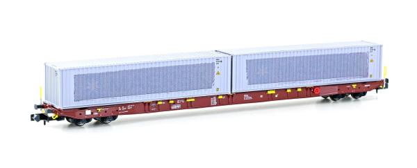 Hobbytrain H23101 - Containertragwagen Sggnss 80' der Metrans, Ep.VI