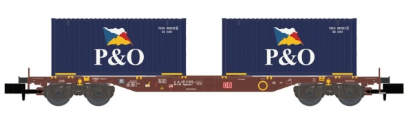 Hobbytrain H23203 - Spur N Containerwagen Sgjkkmms 699 DB, Ep.IV, P&O