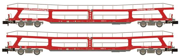 Hobbytrain H24621 - Spur N 2er Set Autotransportwagen DDm 915 BTE, Ep.VI