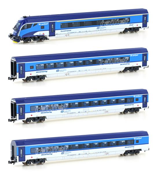 Hobbytrain H25230 - Spur N 4er Set Personenwagen CD Railjet, Ep.VI, Set 1