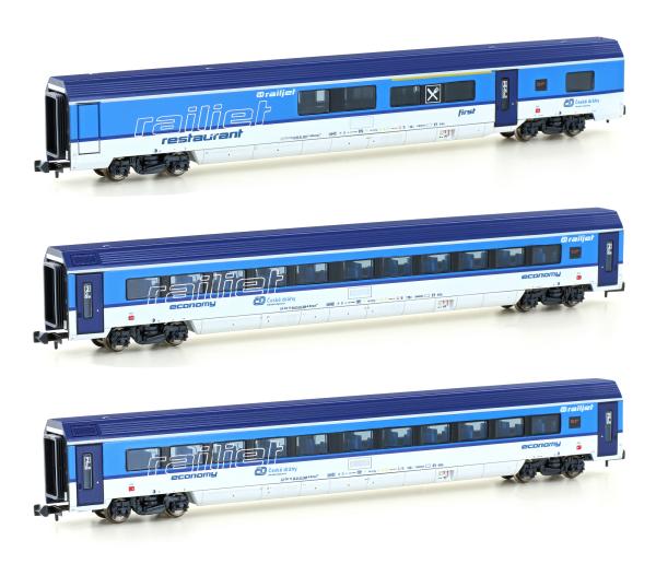 Hobbytrain H25231 - Spur N 3er Set Personenwagen CD Railjet, Ep.VI, Set 2