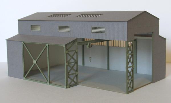 Laffont H2601 - Spur HO  Halboffene Mehrzweckhalle mit Kran